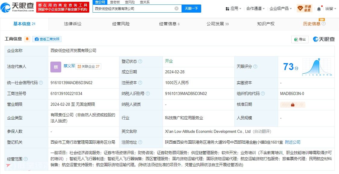 西安低空经济发展有限公司 百科