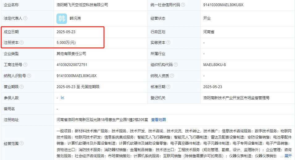 洛阳畅飞天空低空科技有限公司 百科(图1)