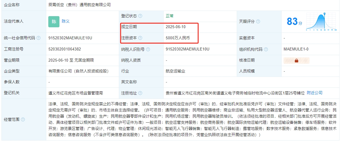 辰霄低空（贵州）通用航空有限公司 百科(图1)