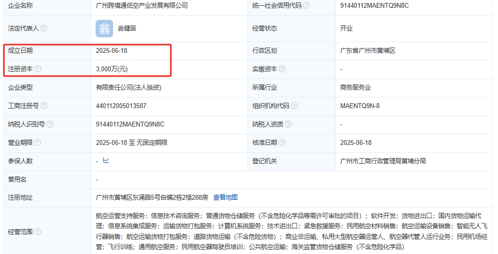广州跨境通低空产业发展有限公司 百科