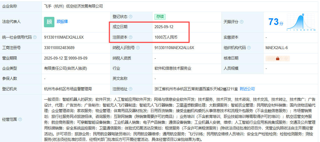 飞手（杭州）低空经济发展有限公司 百科(图1)