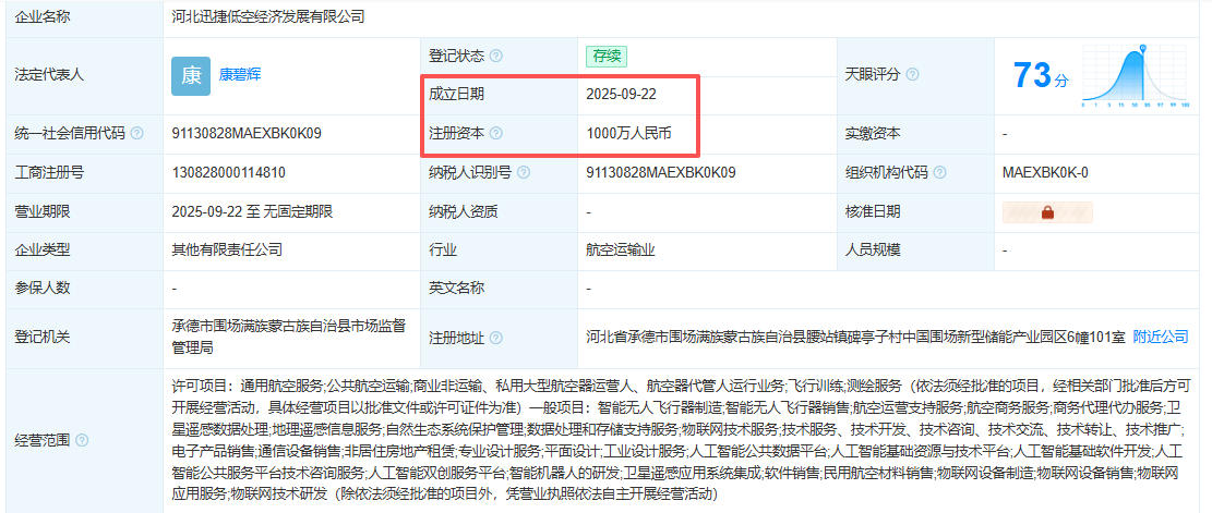 河北迅捷低空经济发展有限公司 百科(图1)