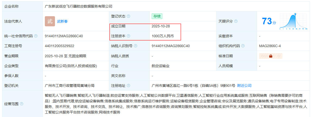 广东新武低空飞行器航空数据服务有限公司 百科(图1) 广东新武低空飞行器航空数据服务有限公司 百科(图1)