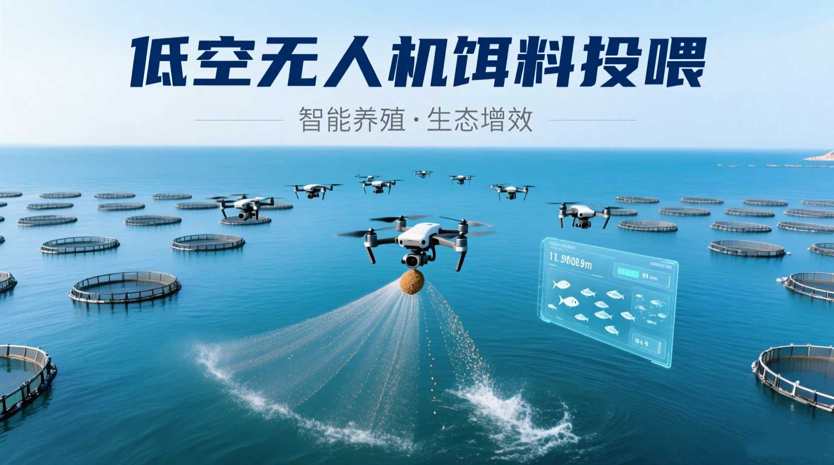 科技赋能蓝色粮仓：湛江无人机实现全自动饵料投喂(图1)