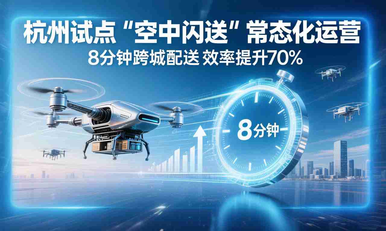 杭州试点“空中闪送”常态化运营，8分钟跨城配送效率提升70%(图1)