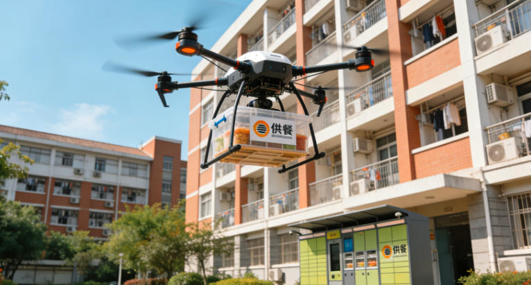 “真闪送”飞进校园:无人机重塑高校生活新图景(图1) “真闪送”飞进校园:无人机重塑高校生活新图景(图1)