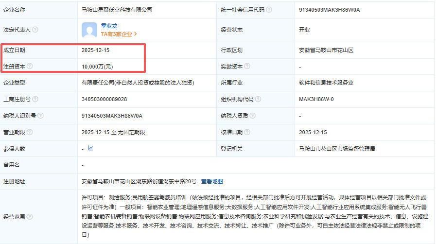 马鞍山星翼低空科技有限公司 百科(图1) 马鞍山星翼低空科技有限公司 百科(图1)