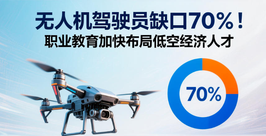 无人机驾驶员缺口70%!职业教育加快布局低空经济人才(图1) 无人机驾驶员缺口70%!职业教育加快布局低空经济人才(图1)