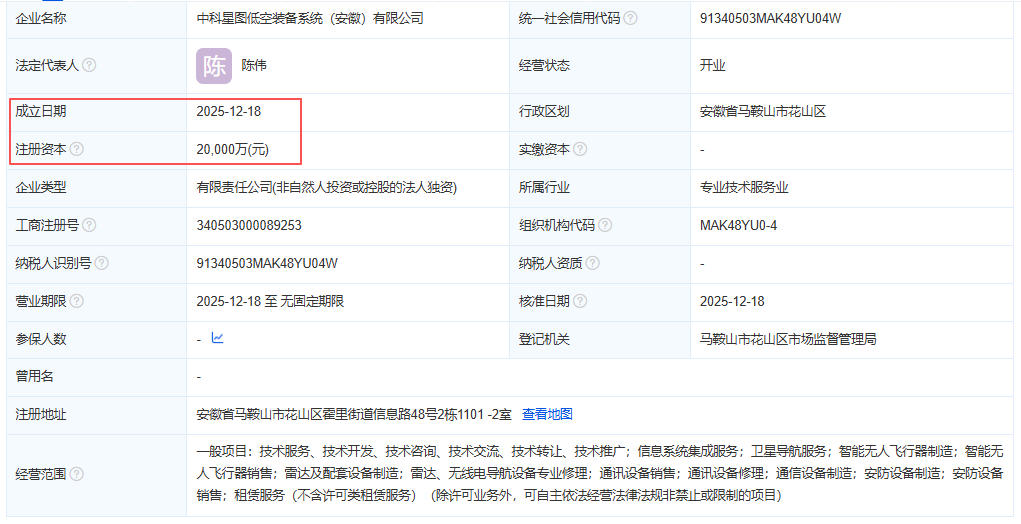 中科星图低空装备系统（安徽）有限公司 百科(图1)