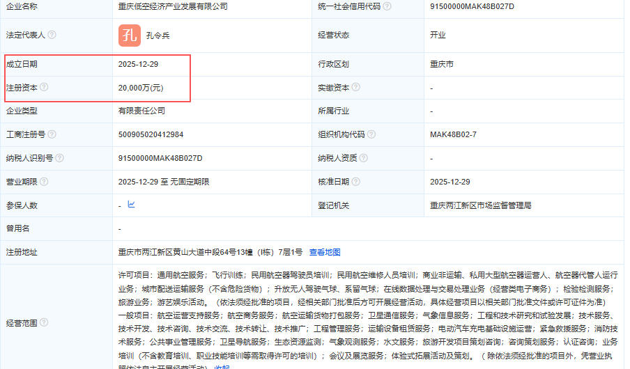 重庆低空经济产业发展有限公司 百科(图1) 重庆低空经济产业发展有限公司 百科(图1)