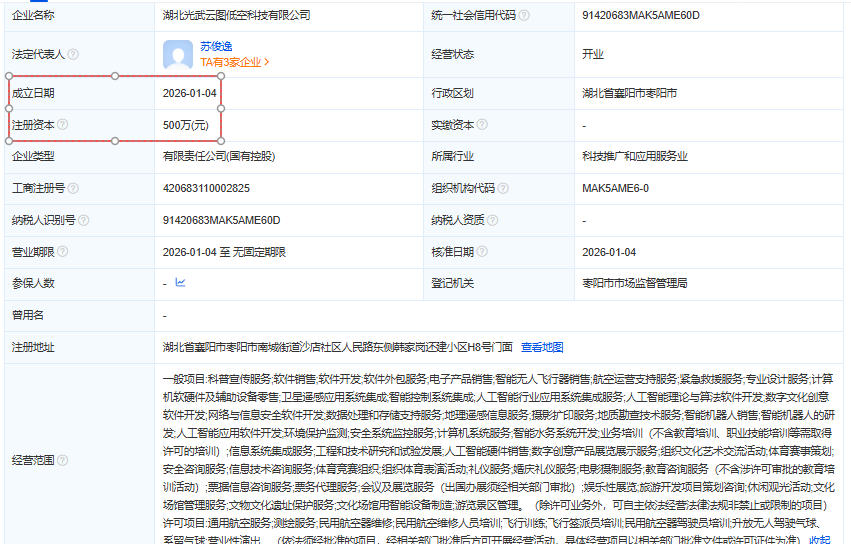 湖北光武云图低空科技有限公司 百科(图1)