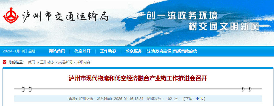 泸州市现代物流和低空经济融合产业链工作推进会召开(图1)