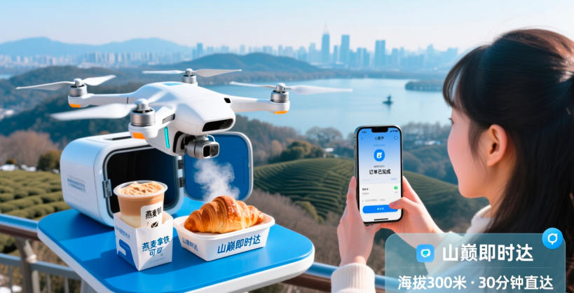 杭州无人机“空投”奶茶咖啡创首秀：低空经济的烟火气，从一杯热拿铁开始