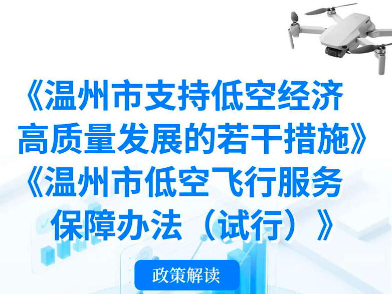 图解《温州市支持低空经济高质量发展的若干措施》《温州市低空飞行服务保障办法（试行）》
