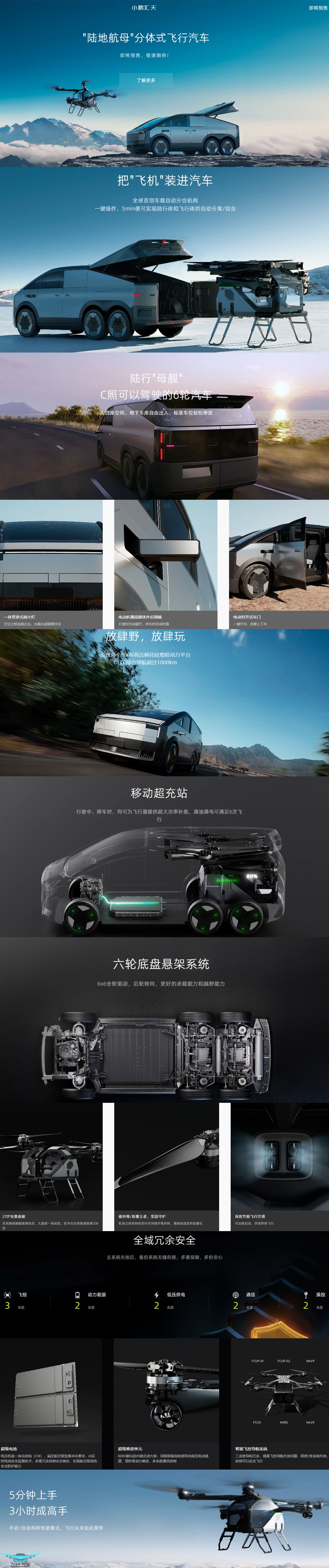 小鹏汇天 “陆地航母”飞行汽车 参数价格量产时间(图1) 小鹏汇天陆地航母 飞行汽车参数价格量产时间(图1)