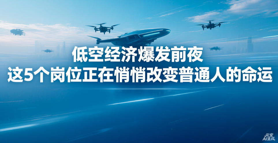 低空经济爆发前夜,这5个岗位正在悄悄改变普通人的命运(图1) 低空经济爆发前夜,这5个岗位正在悄悄改变普通人的命运(图1)