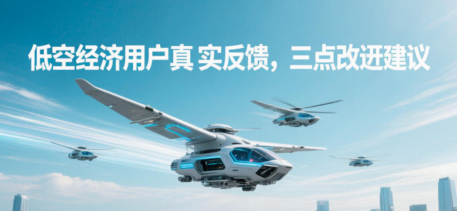 低空经济用户真实反馈，三点改进建议