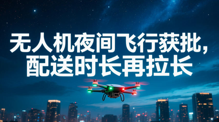无人机夜间飞行获批，配送时长再拉长