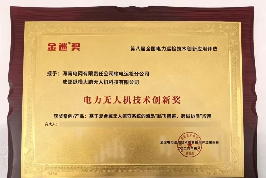 从技术深耕到行业引领：纵横股份双应用荣获电力巡检技术创新奖(图3)