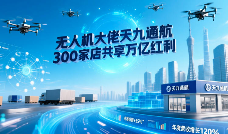 无人机大佬天九通航300家店共享万亿红利(图1)