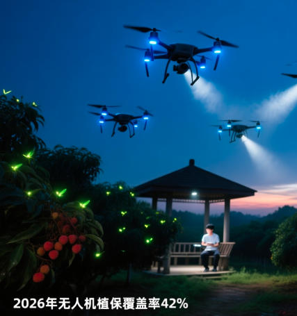 飞手用无人机助力荔枝种植(图1)