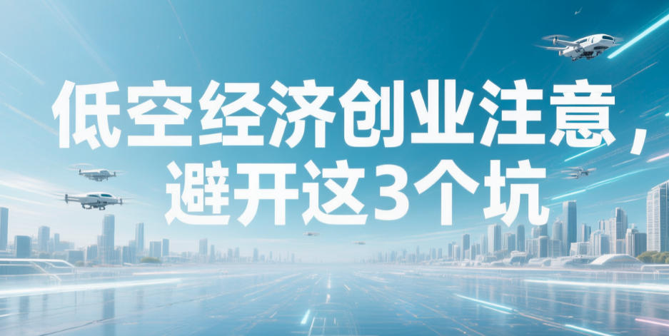 低空经济创业注意，避开这3个坑(图1)