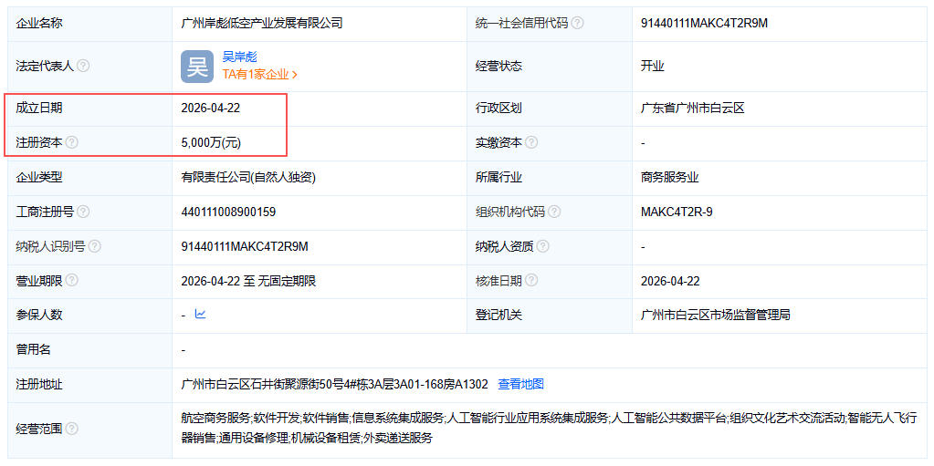 广州岸彪低空产业发展有限公司 百科(图1)
