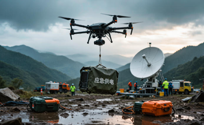 石门壶瓶山防汛救灾:无人机空投发电机，卫星站恢复通信(图1)