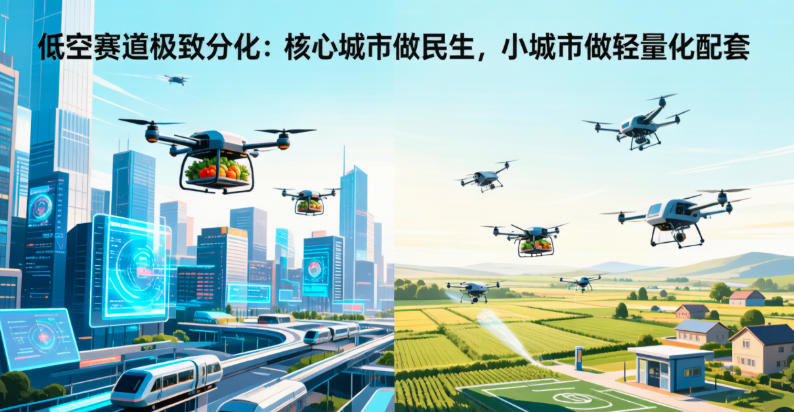 低空赛道极致分化:核心城市做民生,小城市做轻量化配套(图1) 低空赛道极致分化:核心城市做民生,小城市做轻量化配套(图1)