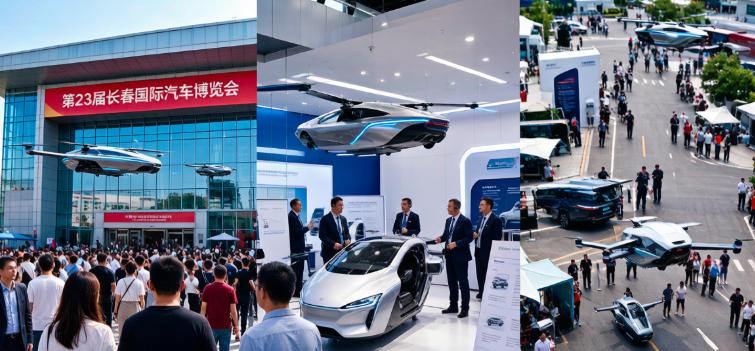 汽车展会来了“飞的”!第23届长春汽博会首次引入低空经济,亿航EH216-S现场亮相(图1) 汽车展会来了“飞的”!第23届长春汽博会首次引入低空经济,亿航EH216-S现场亮相(图1)