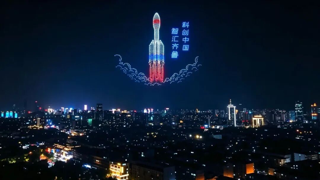 智汇泉城 与新同行!济南低空无人机光影秀展现济南“新”力量(图3) 智汇泉城 与新同行!济南低空无人机光影秀展现济南“新”力量(图3)