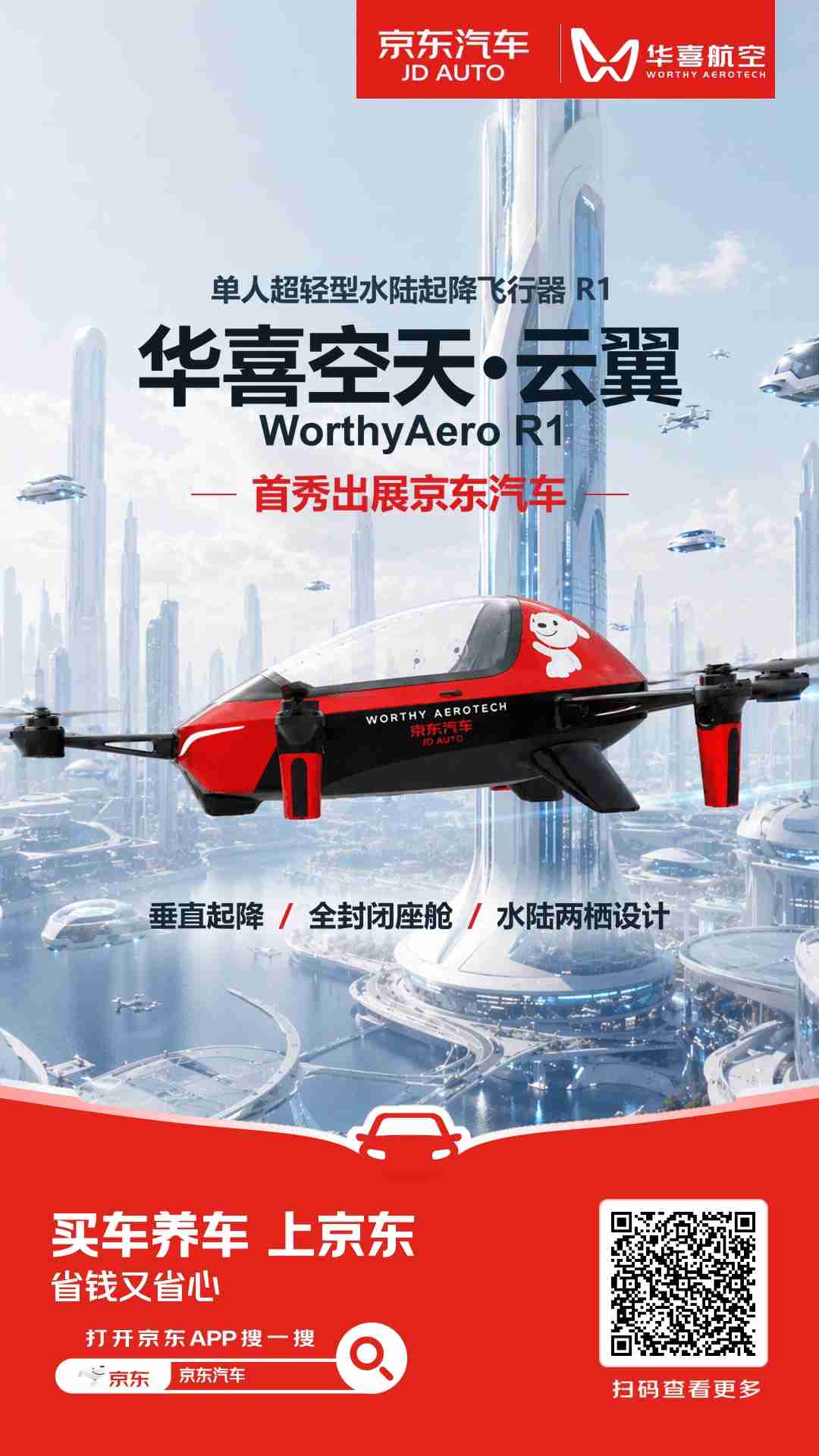 华喜空天·云翼R1单座载人飞行器亮相京东总部直播间(图3) 华喜空天·云翼R1单座载人飞行器亮相京东总部直播间(图3)