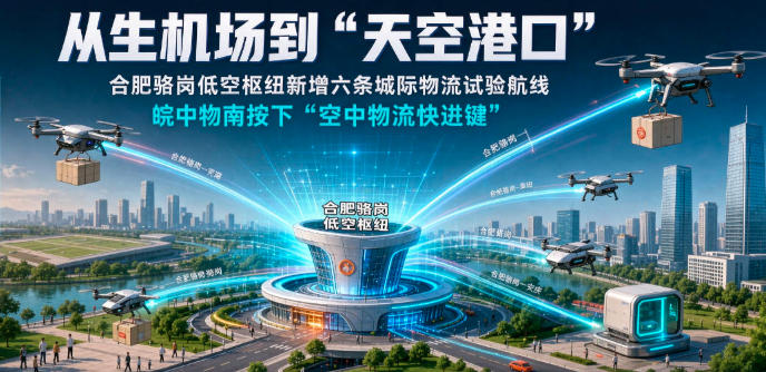 合肥骆岗低空枢纽新增六条城际物流试验航线(图1) 合肥骆岗低空枢纽新增六条城际物流试验航线(图1)