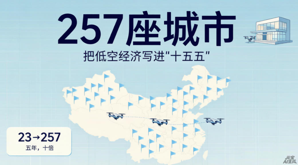 五年间,把“低空经济”写进规划的城市从23座猛增到257座(图1) 五年间,把“低空经济”写进规划的城市从23座猛增到257座(图1)
