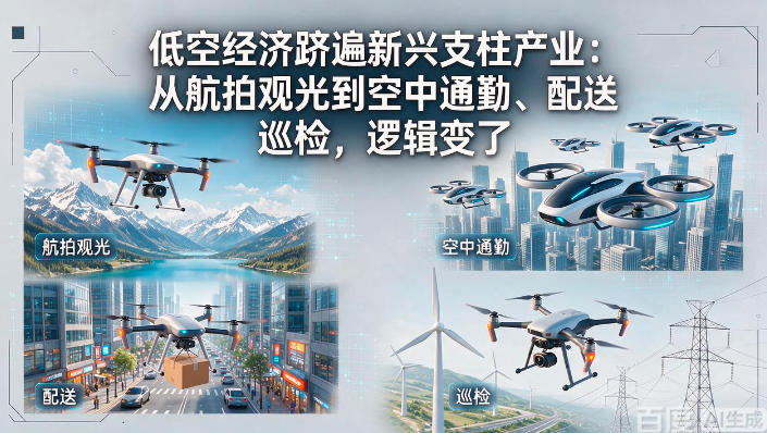低空经济跻身新兴支柱产业:从航拍观光到空中通勤、配送、巡检,逻辑变了(图1) 低空经济跻身新兴支柱产业:从航拍观光到空中通勤、配送、巡检,逻辑变了(图1)