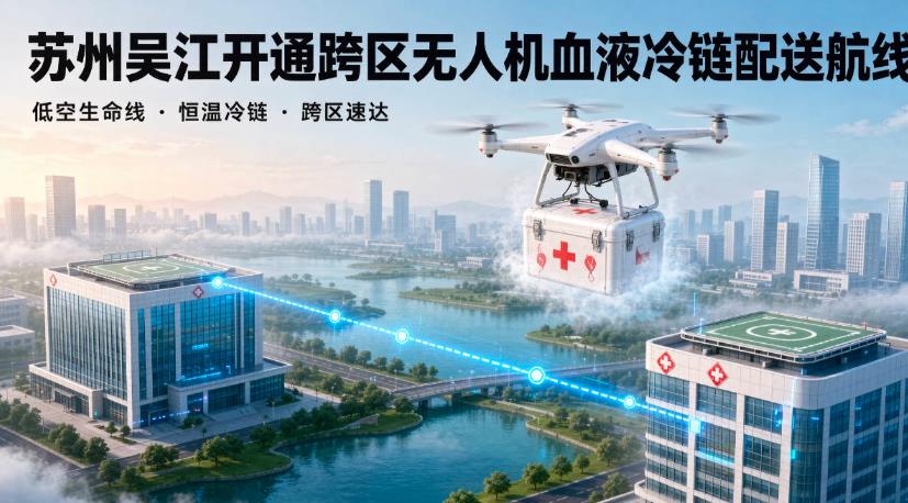 苏州吴江开通跨区无人机血液冷链配送航线(图1) 苏州吴江开通跨区无人机血液冷链配送航线(图1)