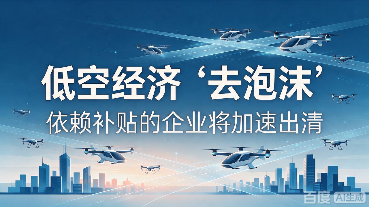 低空经济“去泡沫”，依赖补贴的企业将加速出清