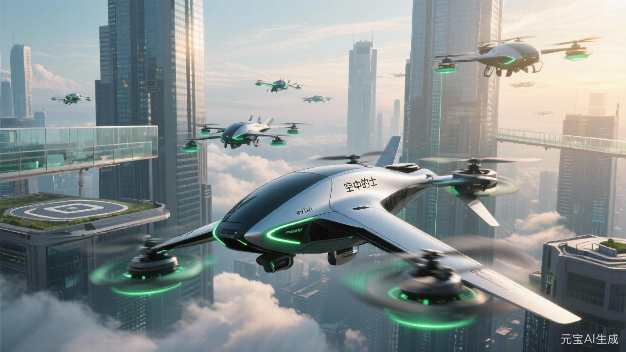 国内首款全倾转旋翼“空中的士”亮相长沙，低空经济步入公众视野(图1)