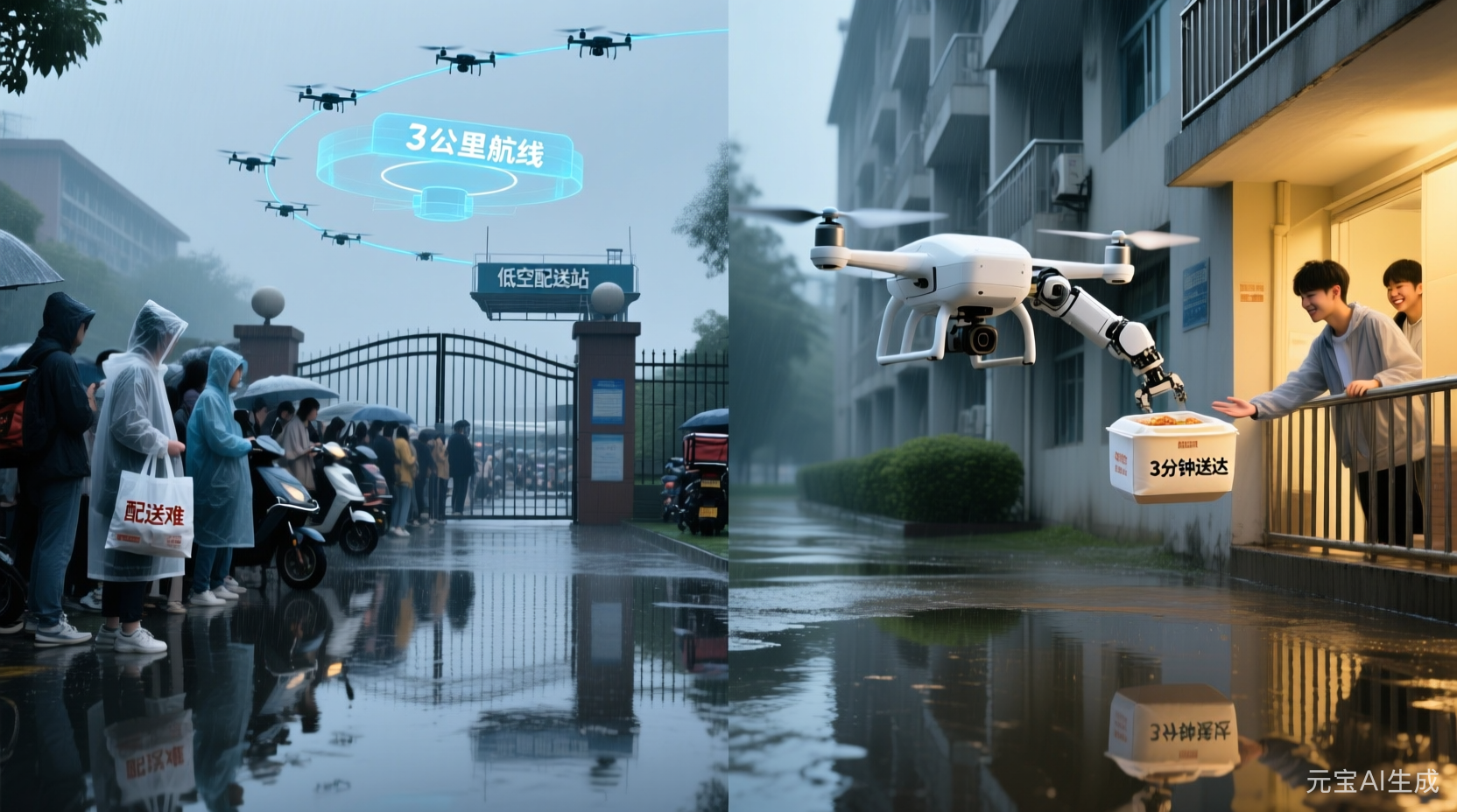 校园封闭区配送难？无人机给出低成本解法